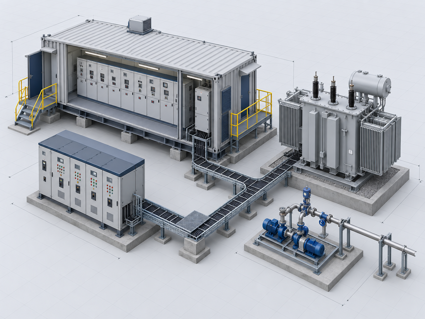 Illustrative tender concept: power distribution and process equipment.