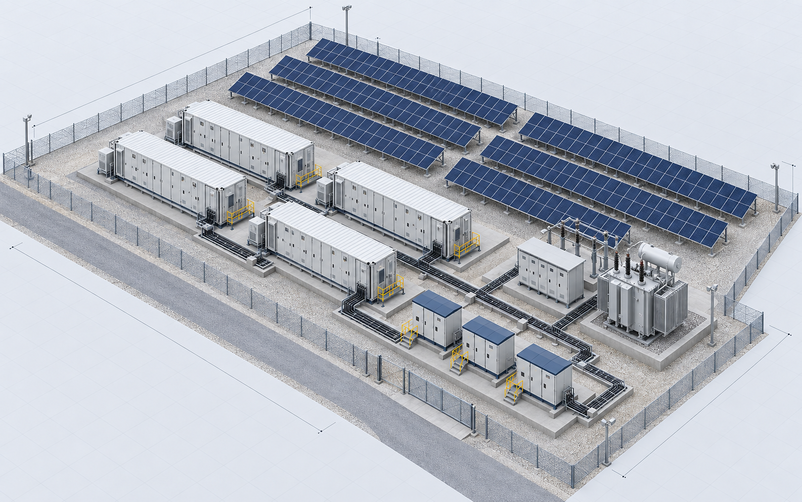 Illustrative tender concept: solar generation and battery storage.